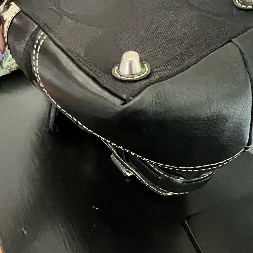 Coach Hampton Signature Python Stripe Carryall Satchel - Picture 11 of 17